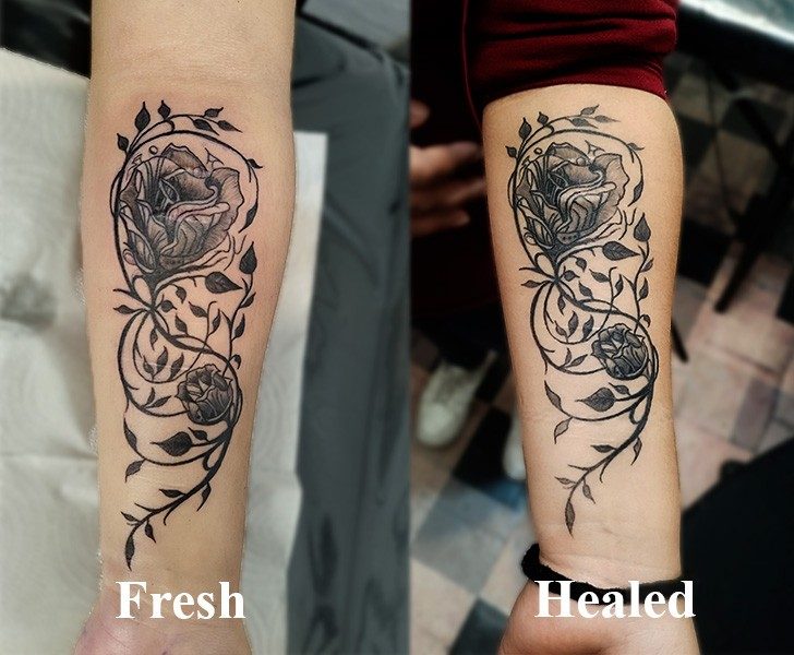 Tatuaje cicatrizado (healed) — pieza 01