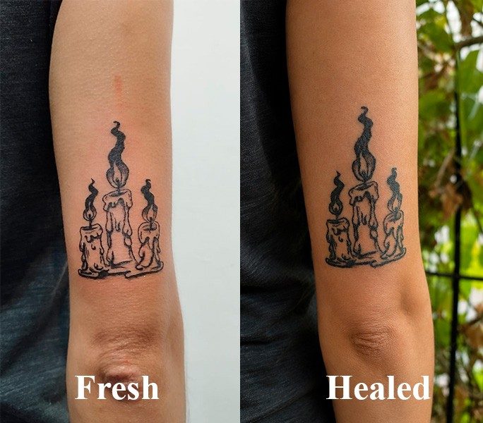 Tatuaje cicatrizado (healed) — pieza 04