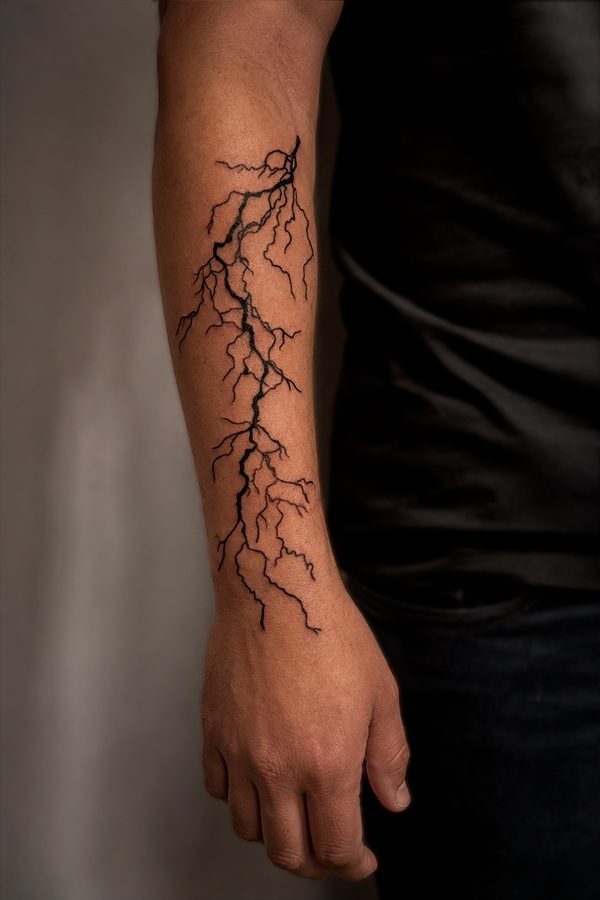 Tatuaje blackwork botánico — pieza 07