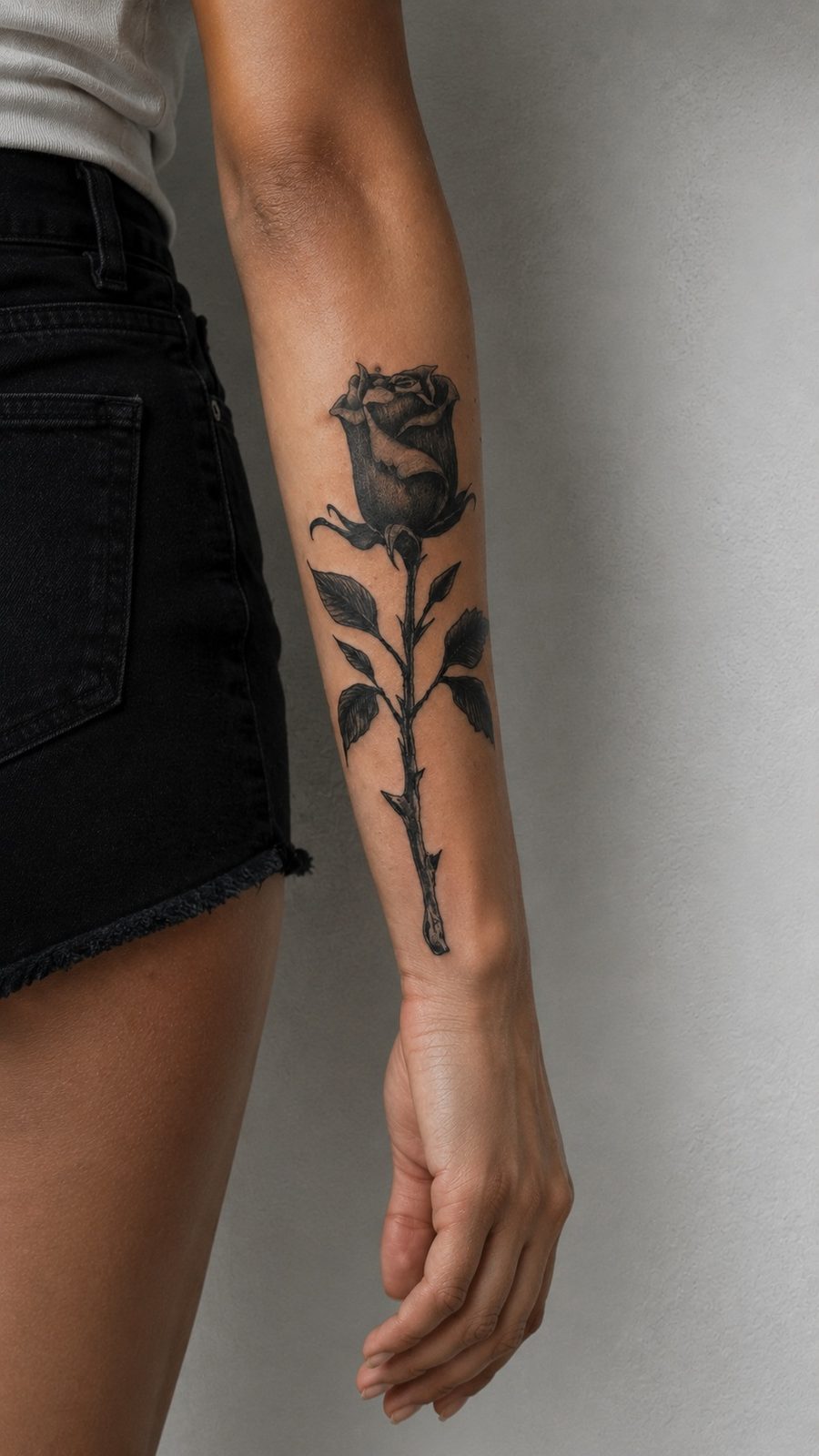 Tatuaje blackwork botánico — pieza 15
