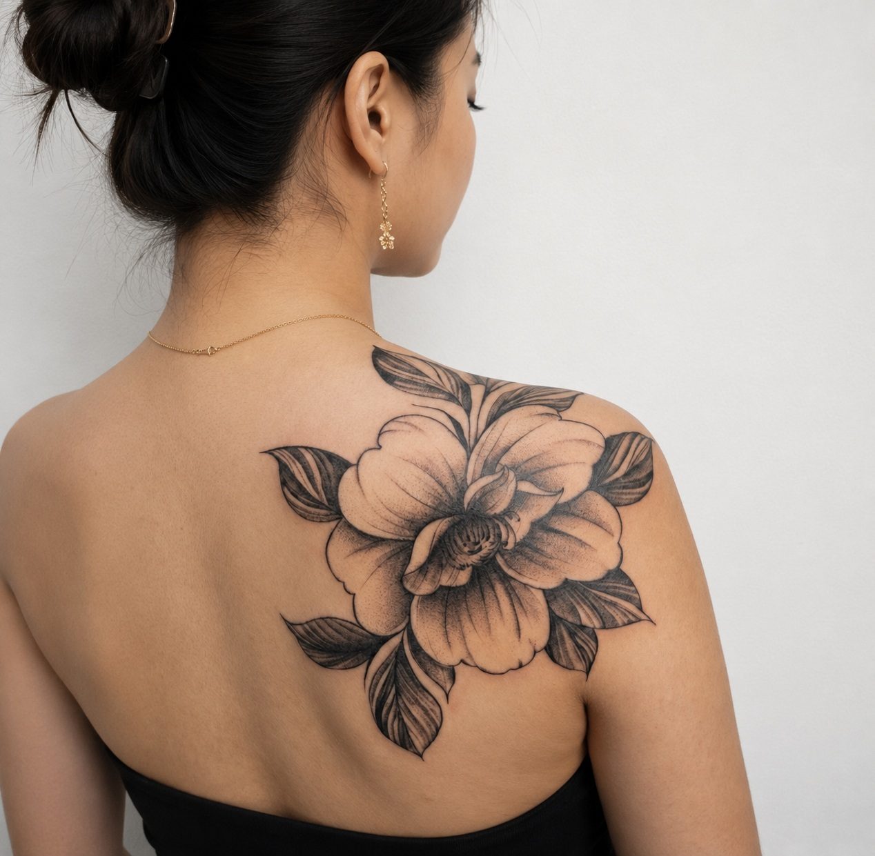 Tatuaje blackwork botánico — pieza 29