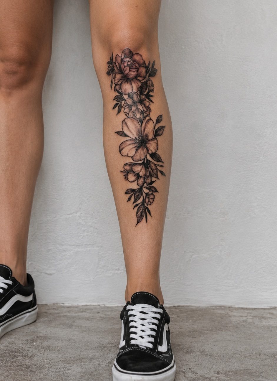 Tatuaje blackwork botánico — pieza 31